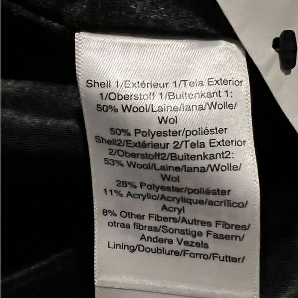 DKNY Stand-Collar Walker Coat Black Wool Single Breasted Small NWT - Picture 8 of 10